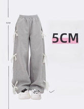 Y2K Grey Lace Lace-up Women's Pant